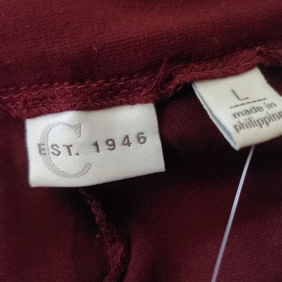 C Established 1946 Straight Pants with seam down front burgundy size Large NWT - Picture 4 of 8